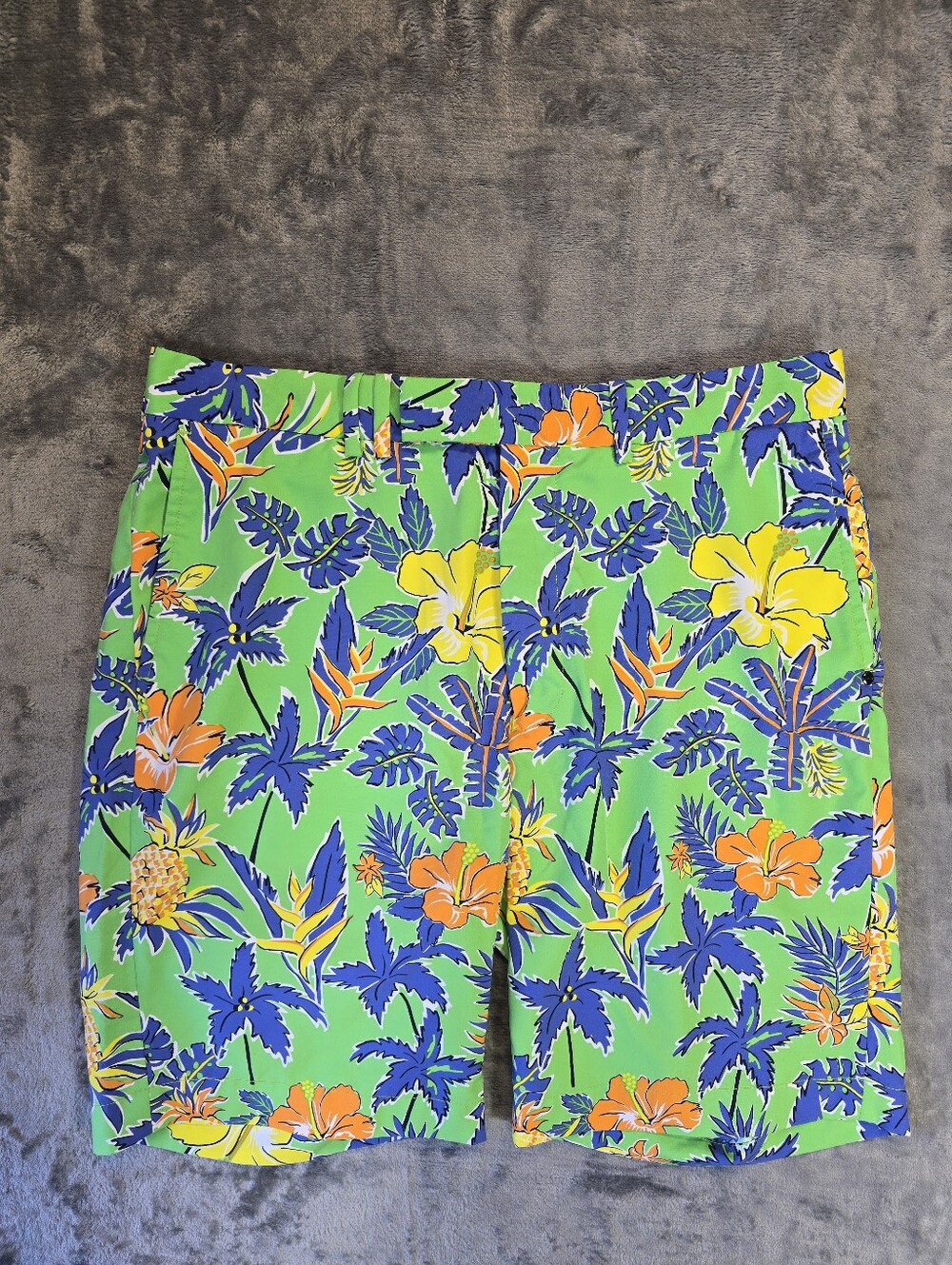 RLX Ralph Lauren Golf Shorts Size 34 Fits 33 Hibiscus Tropical Floral AOP
